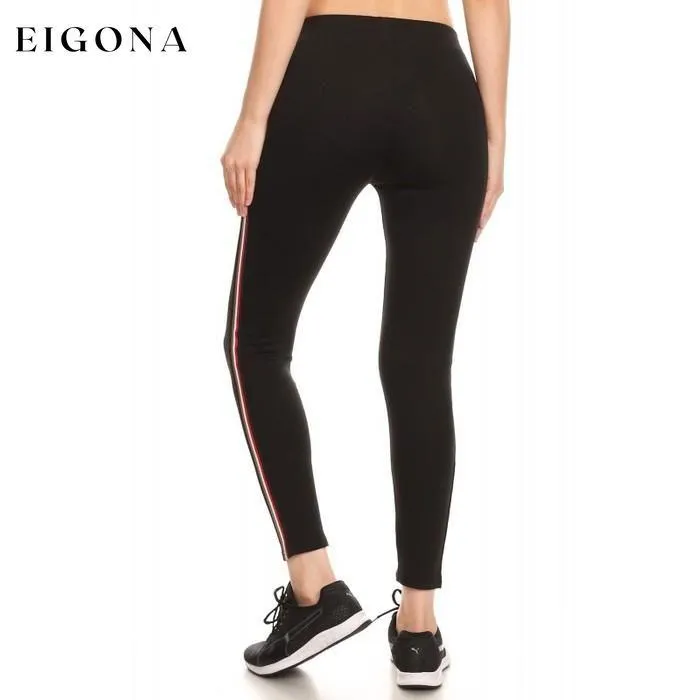 2-Pack: Women's Cotton Blend Side Stripe Leggings