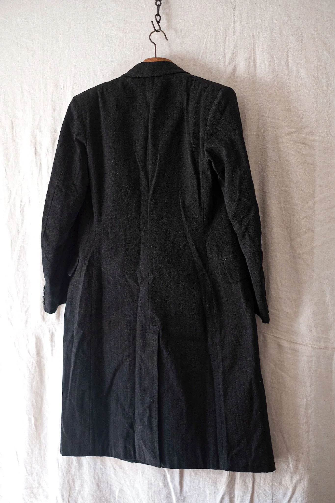 【~20's】French Vintage Herringbone Wool Double Breasted Coat