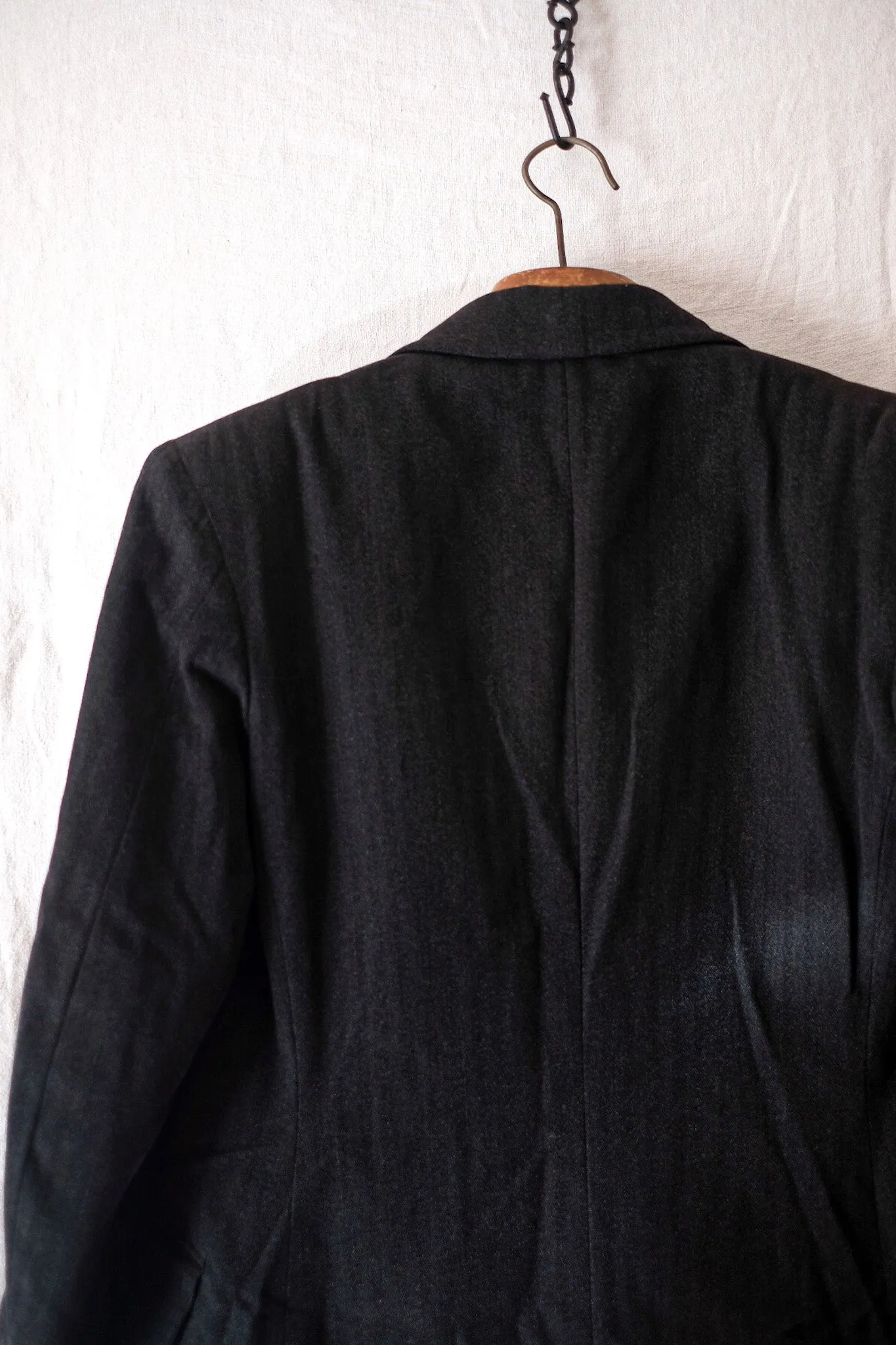 【~20's】French Vintage Herringbone Wool Double Breasted Coat