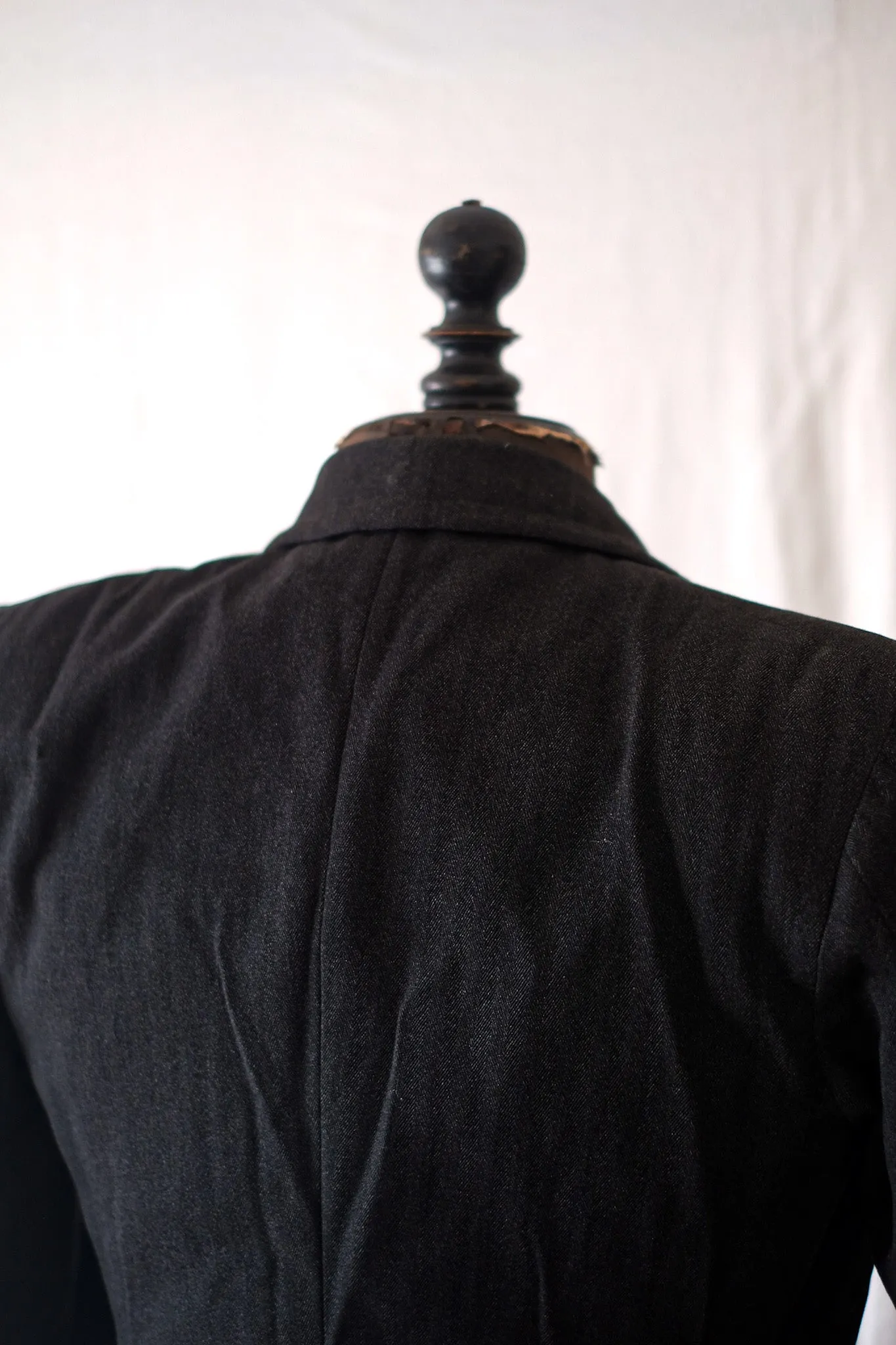 【~20's】French Vintage Herringbone Wool Double Breasted Coat