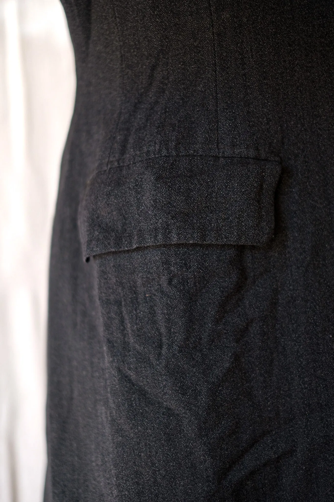 【~20's】French Vintage Herringbone Wool Double Breasted Coat