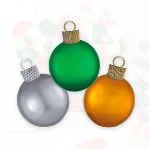 3D Silver Christmas Ornament Balloon (20-Inches)