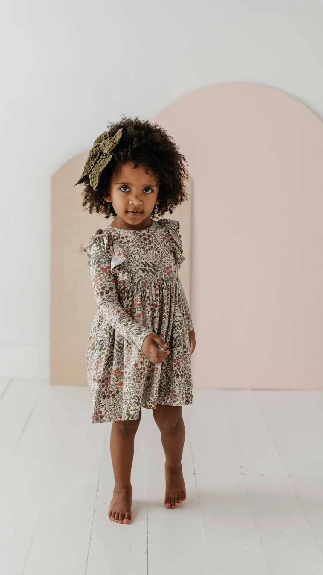 3T - Baby & Toddler Ruffle Dress in Winter Floral