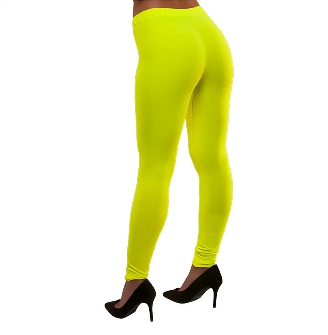 80s Neon Leggings Fancy Dress Costume Halloween Disco Dance