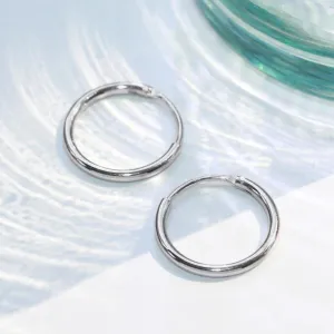 925 Silver Round Hoop Earrings