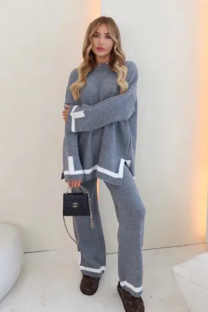 Addison grey knitted jumper and trousers