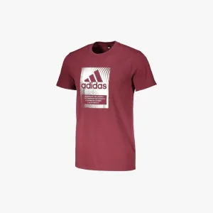 adidas Mens Performance Bos Box Short Sleeve Tee Crimson Silver Foil