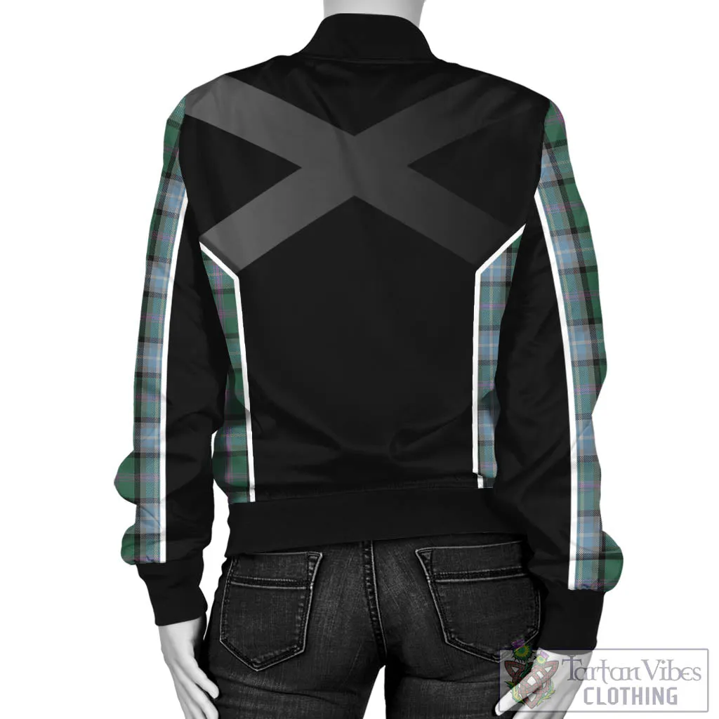 Alexander of Menstry Hunting Tartan Bomber Jacket with Family Crest and Scottish Thistle Vibes Sport Style