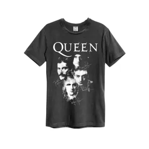 Amplified Queen Autographs Charcoal Unisex Men's Crew Neck Cotton T-shirt