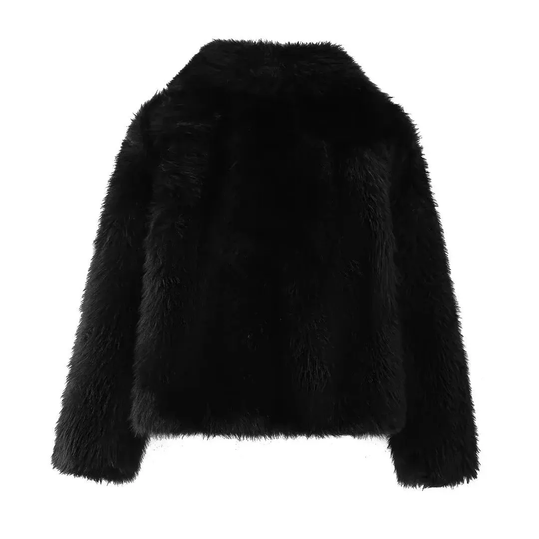 Artificial Fur Mink-like Coat Winter Coat European And American Socialite Style Top