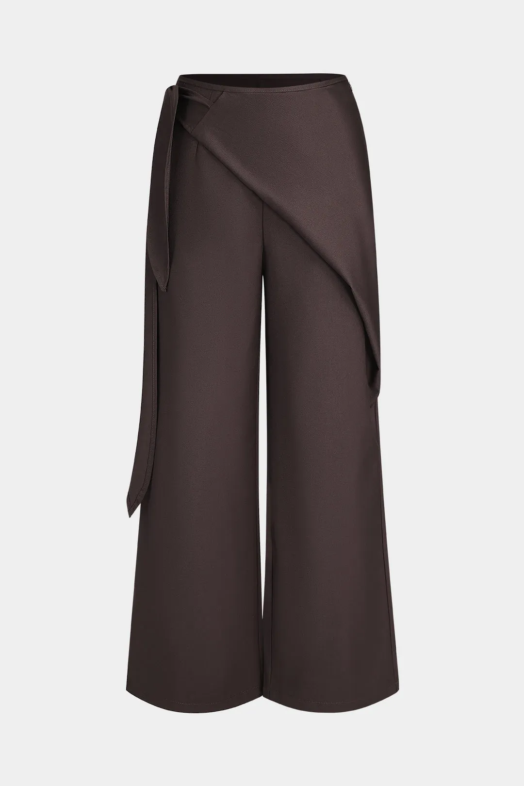 Asymmetrical Zipper Strappy Wide Leg Trousers