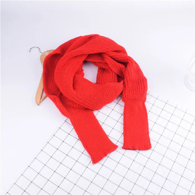 Autumn And Winter Women's Knitted Wool Scarf Shawl With Sleeves