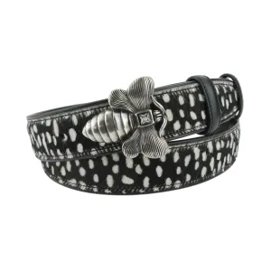 Black & White Leopard Print Pony Bee Belt