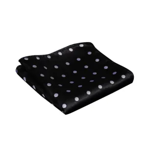 Black and Silver Polka Dot Pocket Square