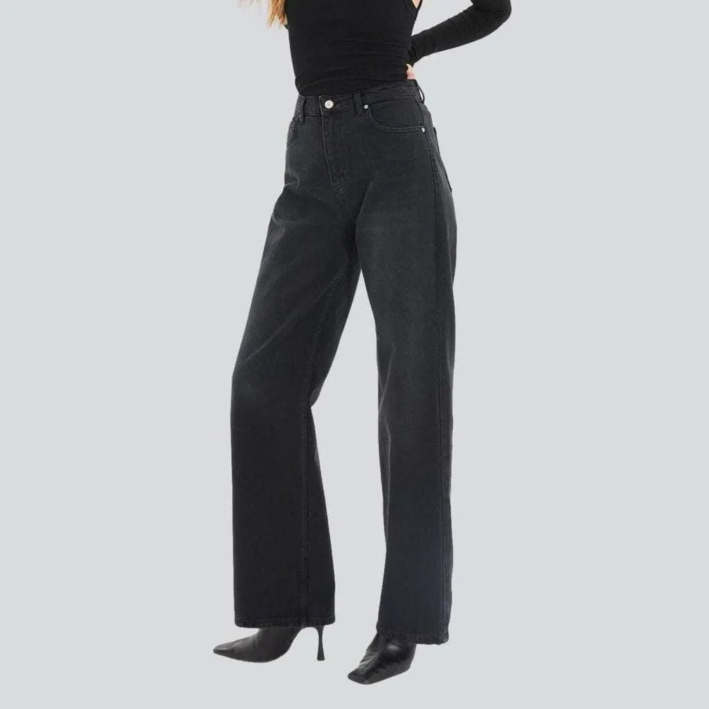 Black women wide leg jeans