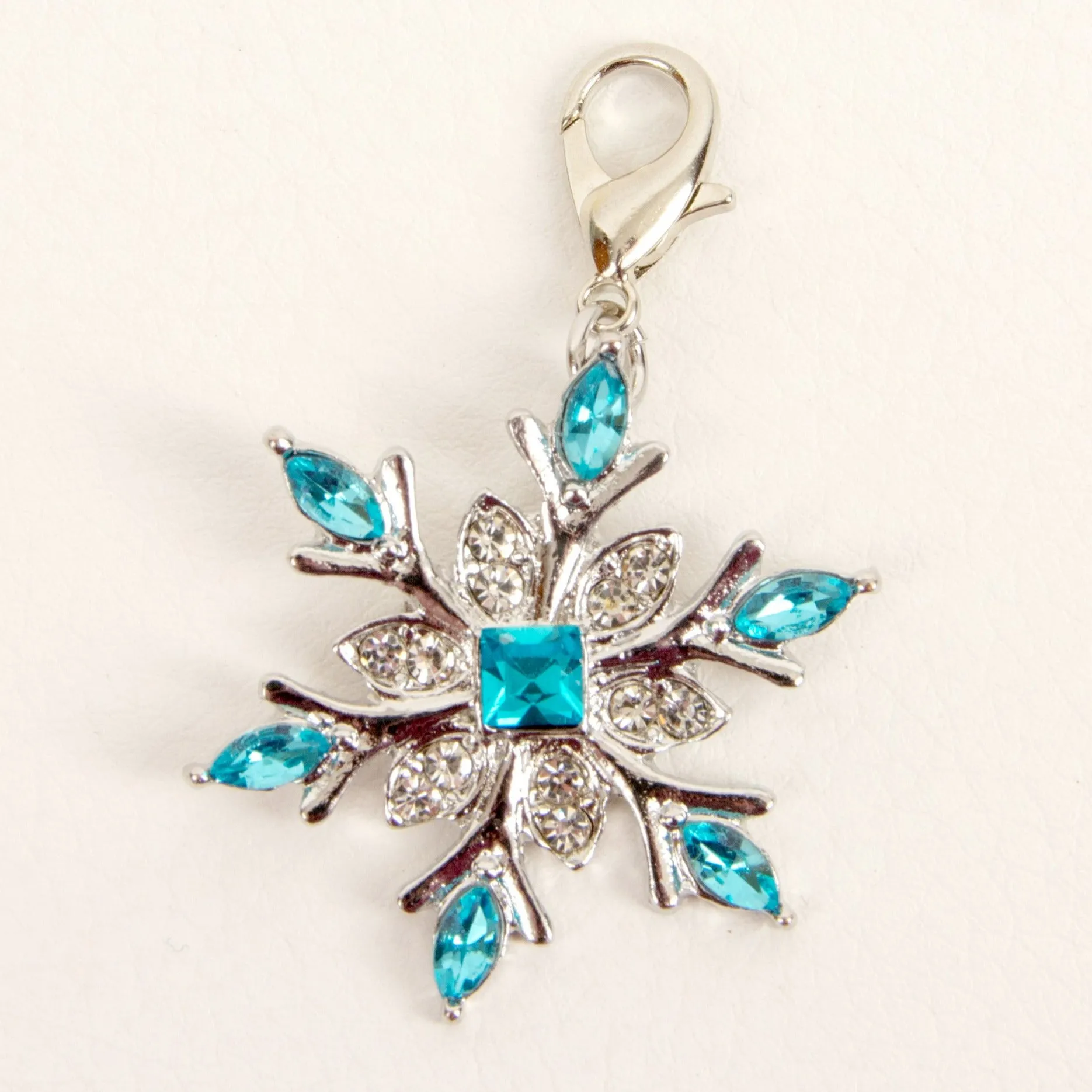 Blue Crystal Snowflake Travelers Notebook Charm - Stitch Marker