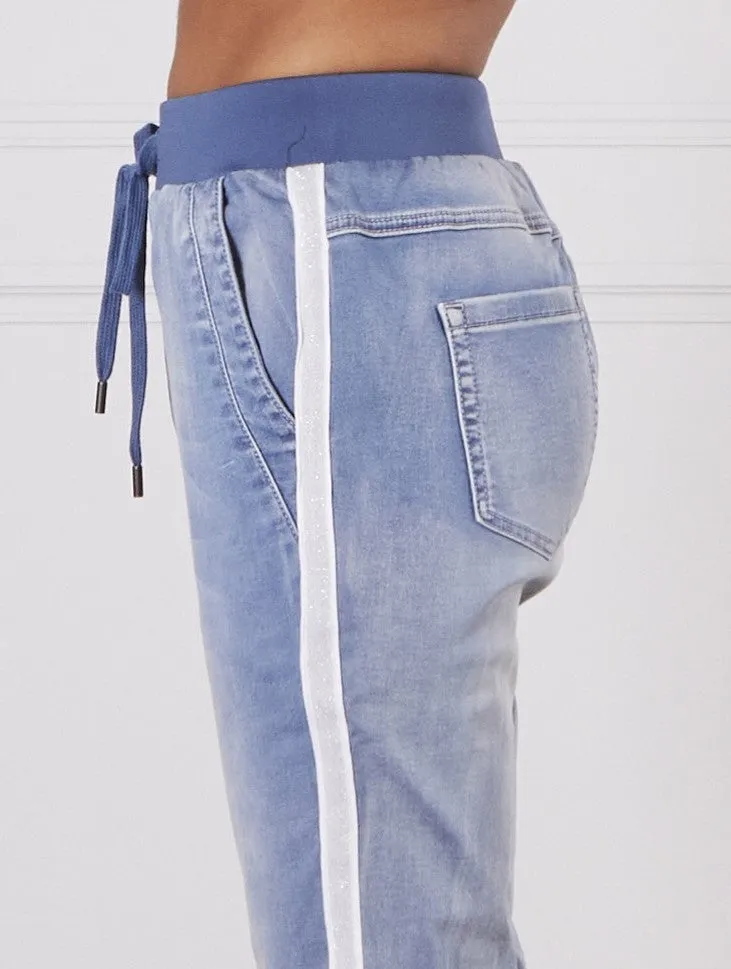 Boston stretch denim jogger light blue