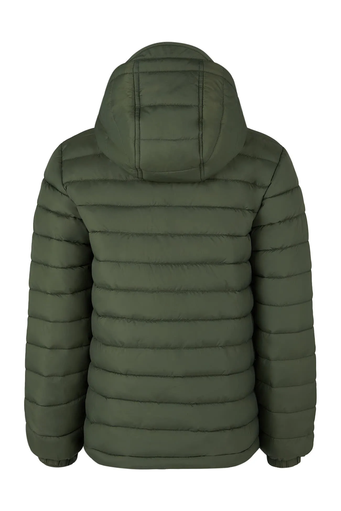 Boys Hooded Quilted Jacket in Forest Night