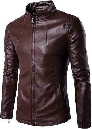 Brown Slim Fit Lambskin Leather Jacket