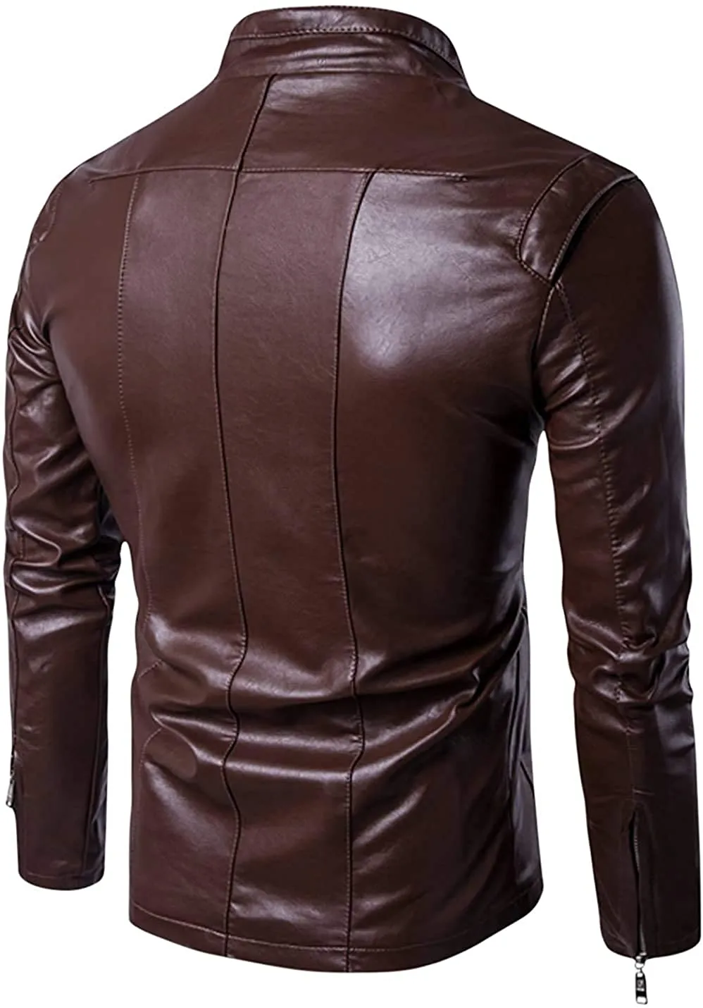 Brown Slim Fit Lambskin Leather Jacket