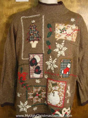 Brown with Holiday Design Ugly Christmas Sweater