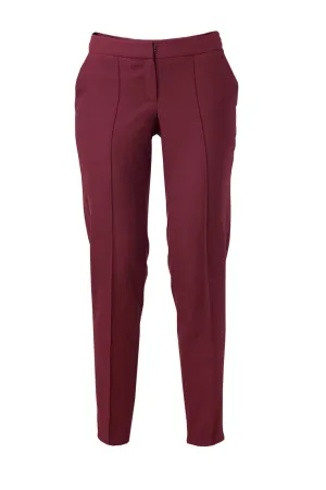 Burgundy viscose crepe pants