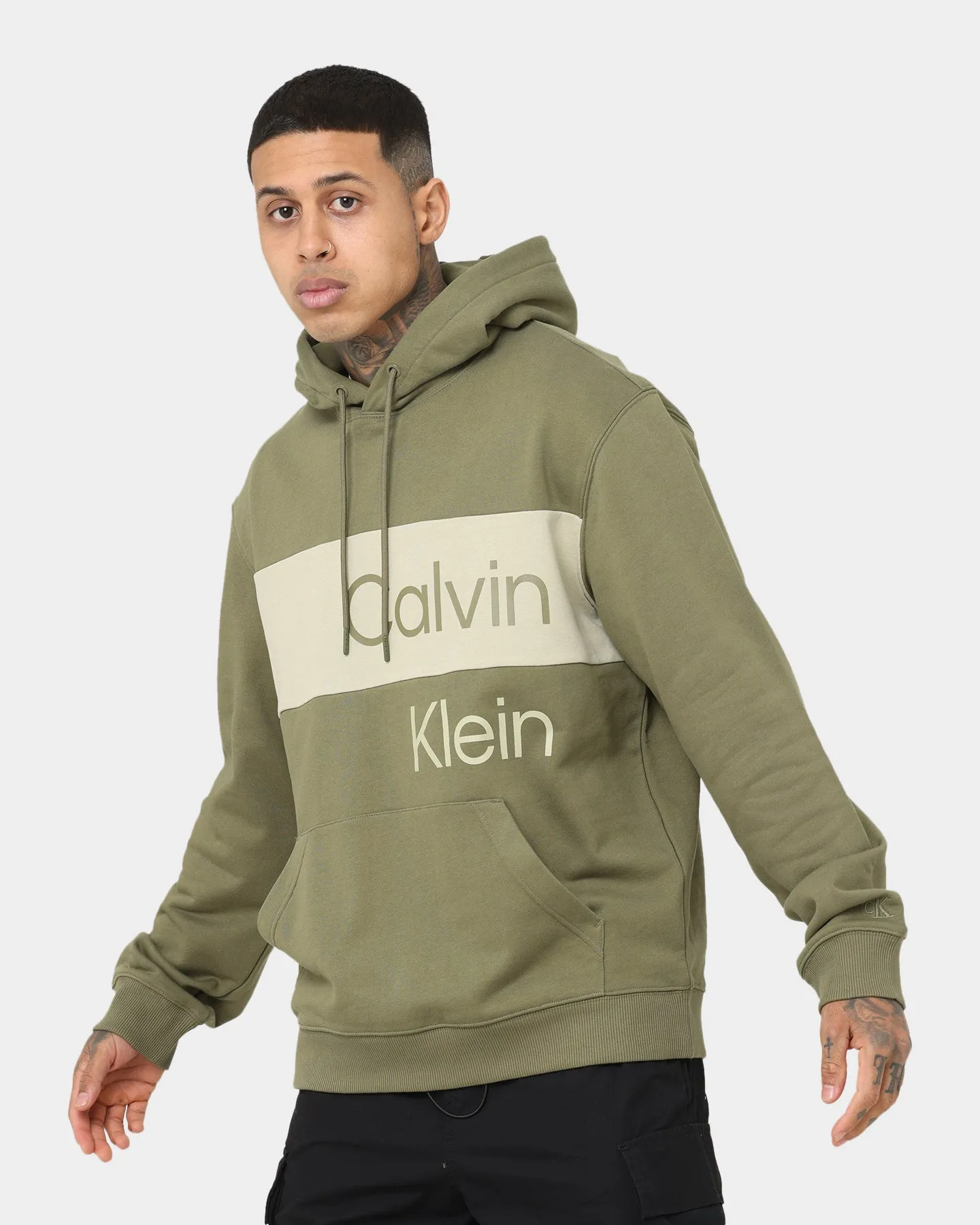 Calvin Klein Institutional Blocking Hoodie Burnt Olive