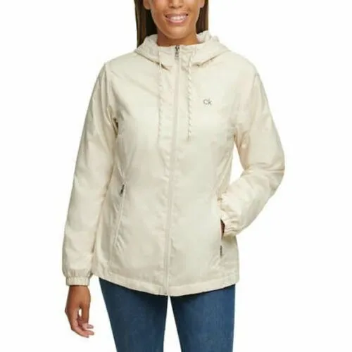 Calvin Klein Ladies' Fleece Lined Windbreaker Chalk