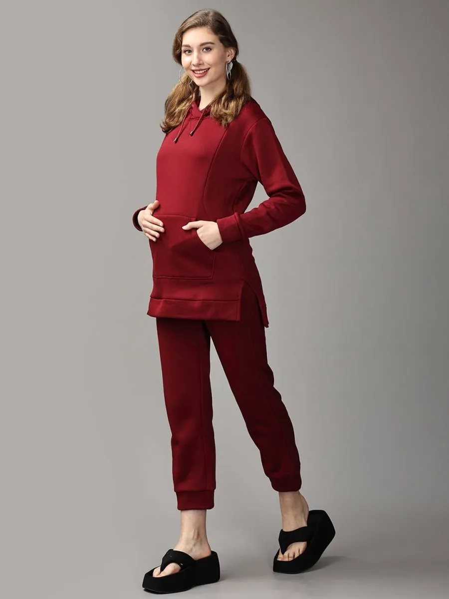 Can't Beet Me! Maternity And Nursing Hoodie Pajama Loungewear Set