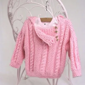 Caron Knit Cabled Toddler Pullover