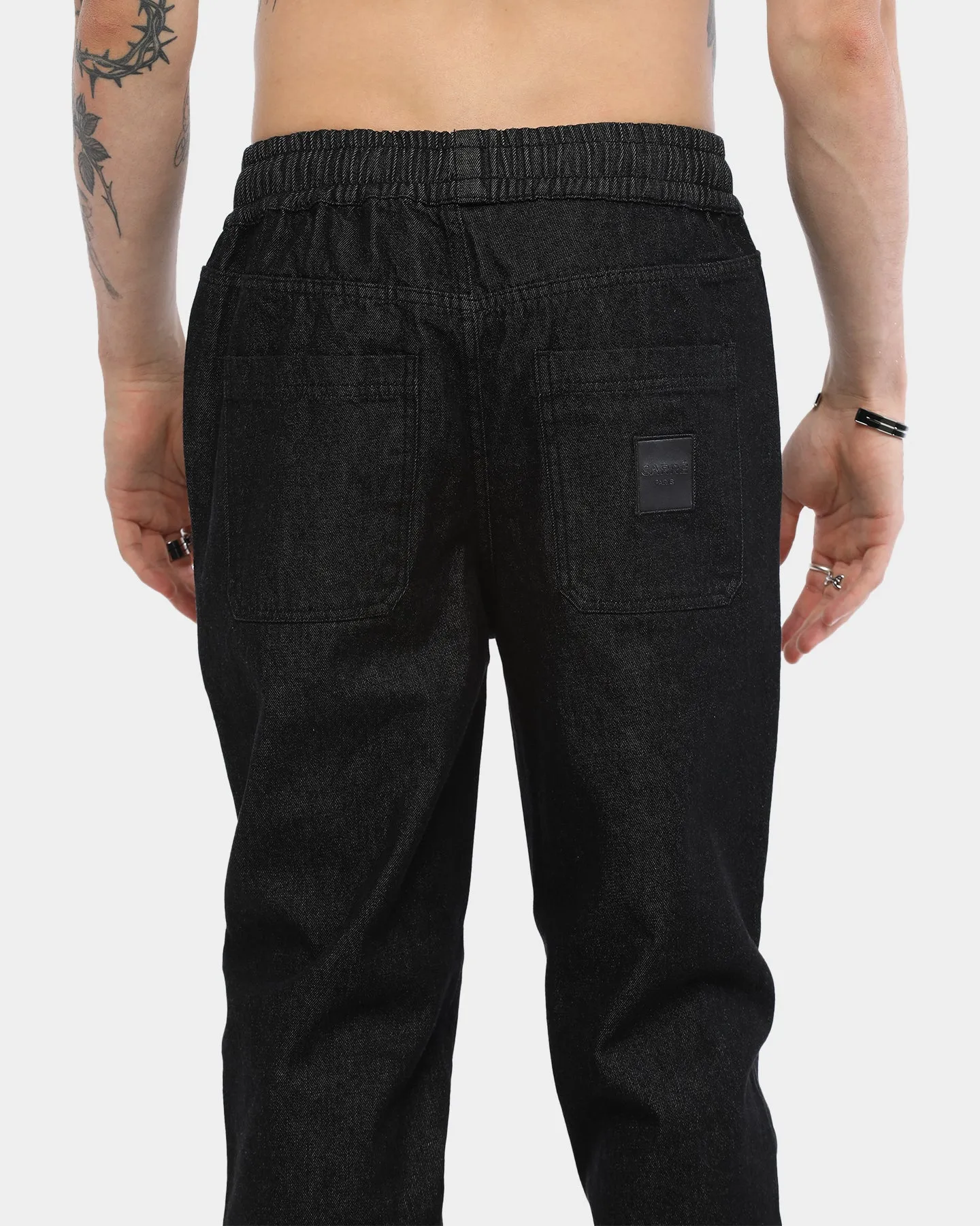 Carré Men's Rayures Denim Jogger Black