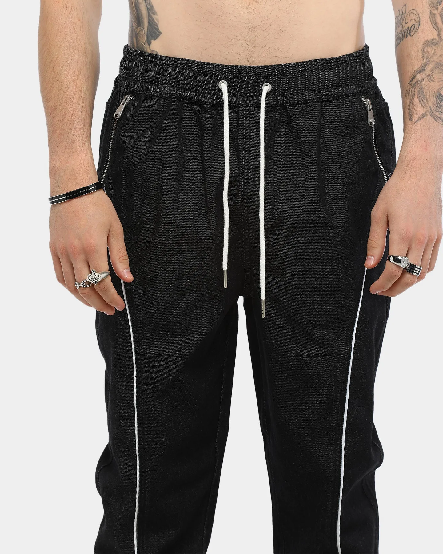 Carré Men's Rayures Denim Jogger Black