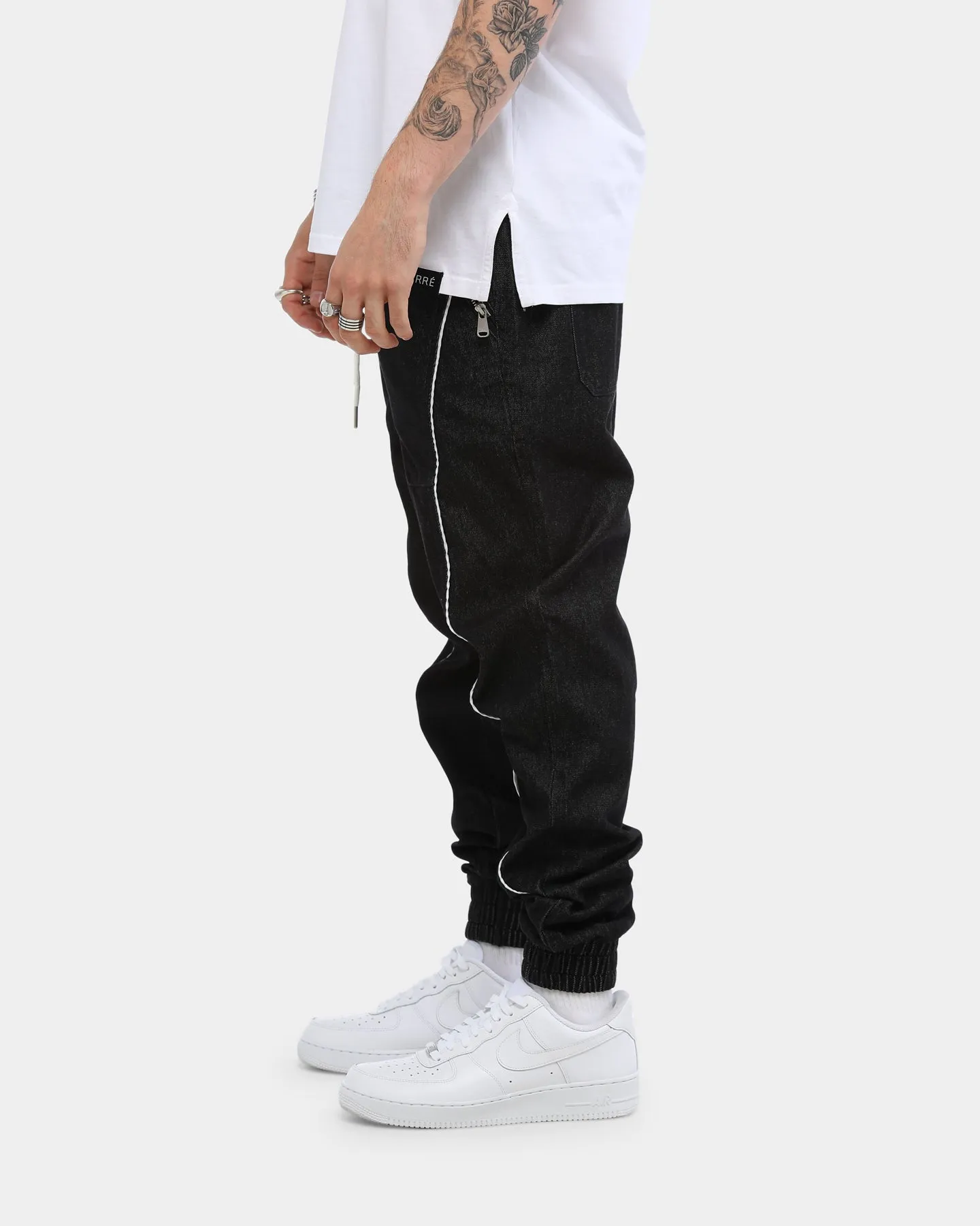 Carré Men's Rayures Denim Jogger Black