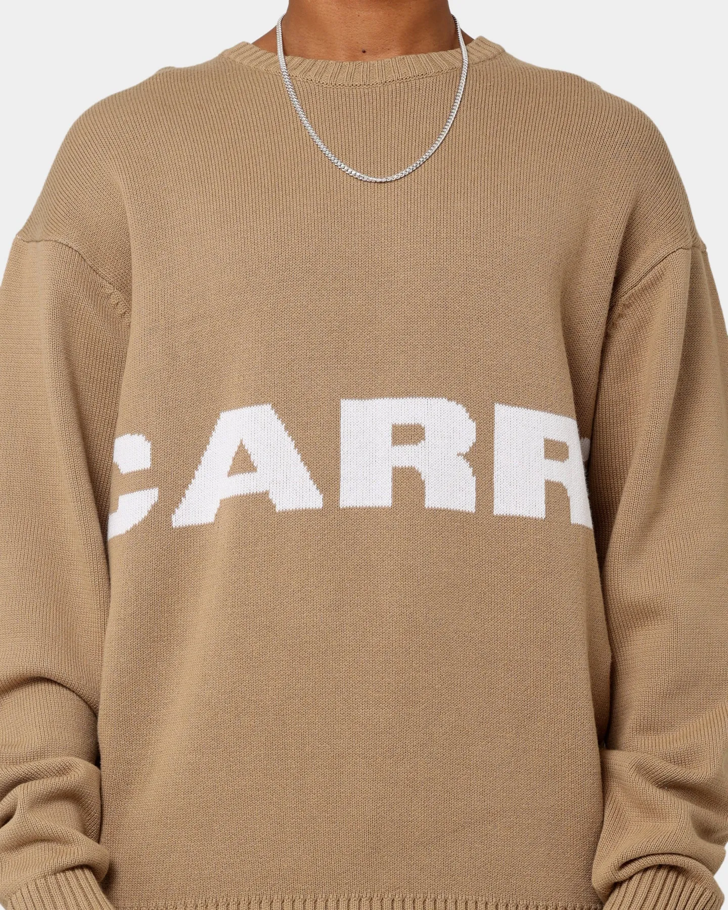 Carré Statement Knitted Sweater Stone