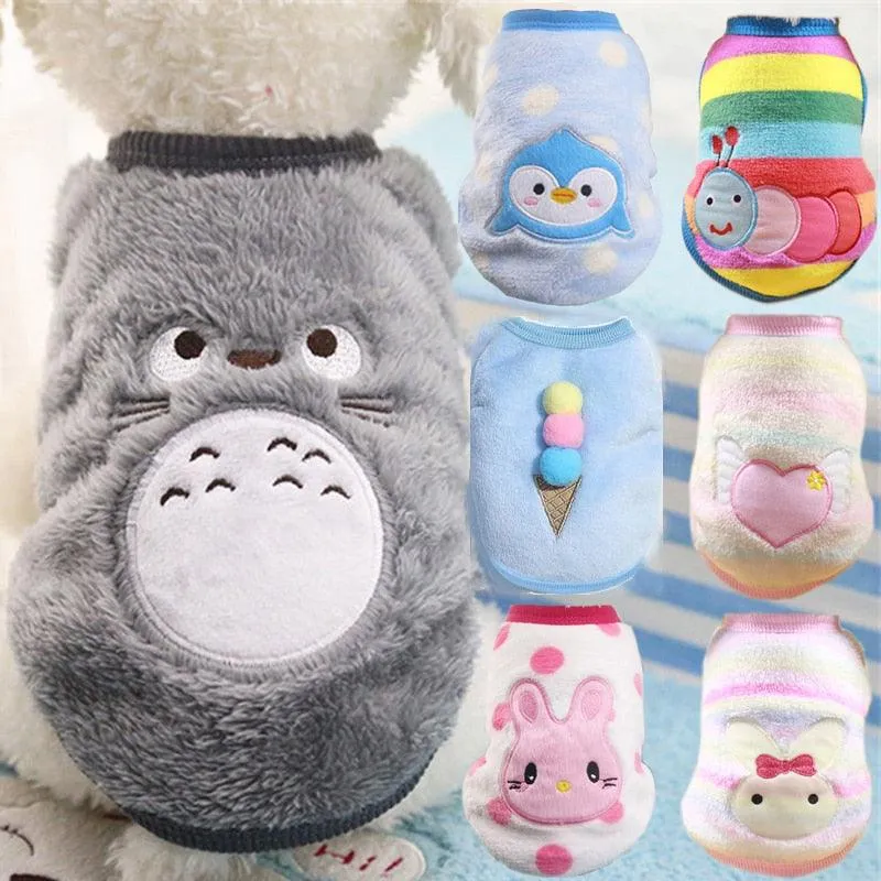 Cartoon Fleece Winter Warm Pet Clothing