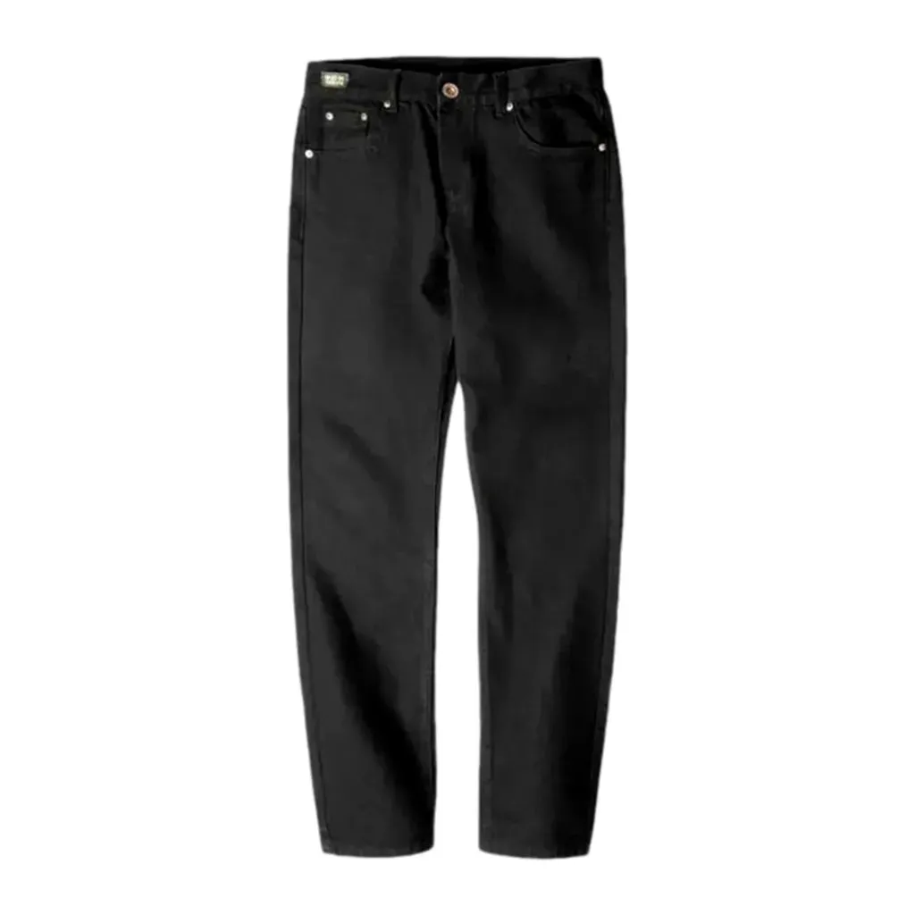 Casual tapered monochrome jeans for men