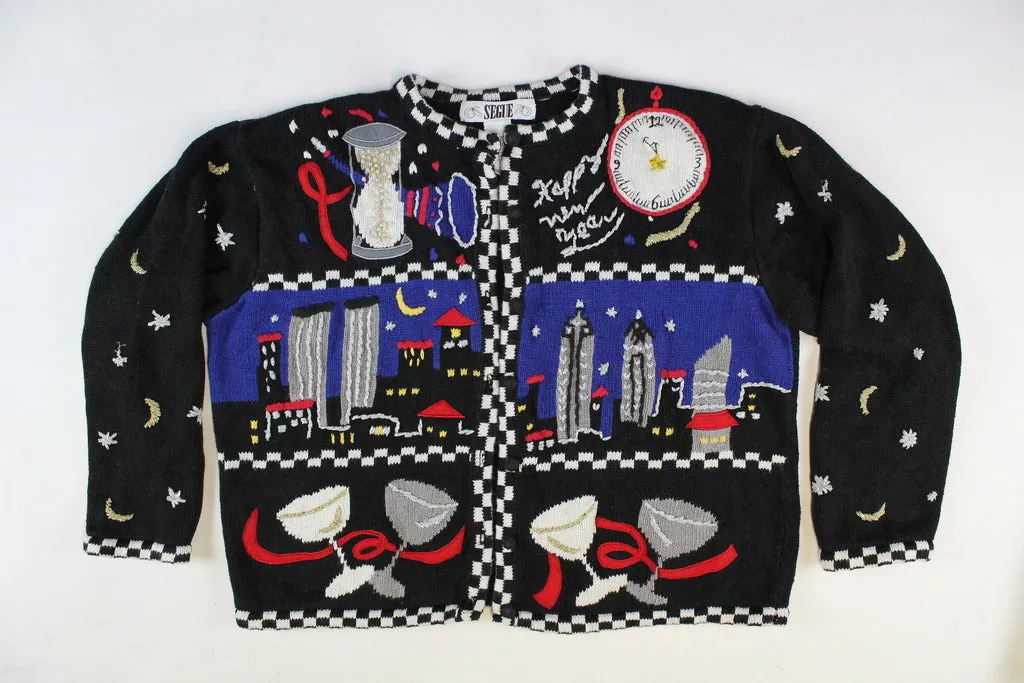 Celebrating New Year's in New York,Large, New Year's Eve, Christmas Sweater