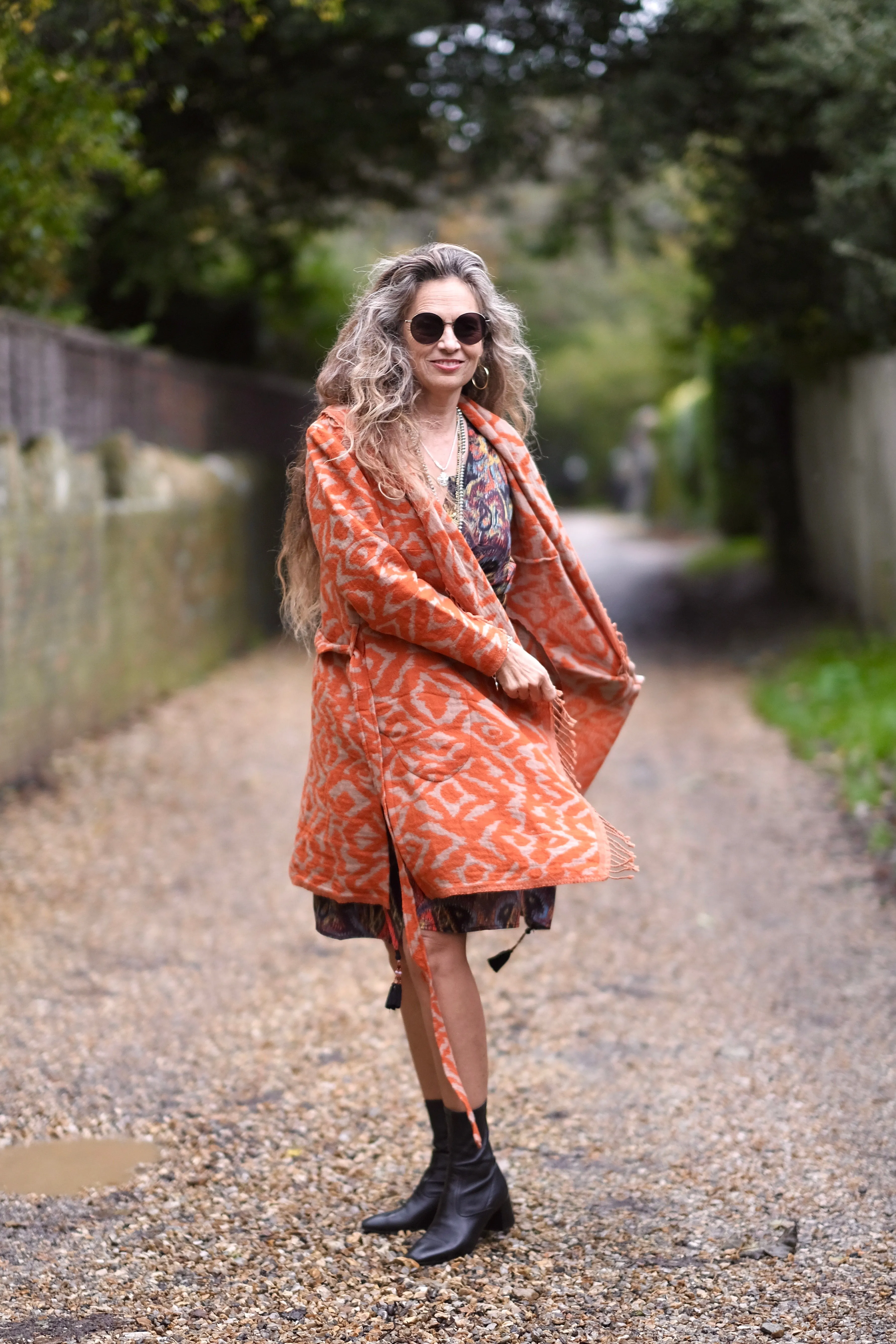 Cheryl Tangerine Belted Boiled Wool Coat