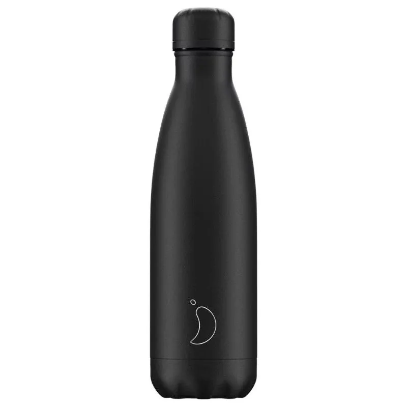 Chilly's Bottle Monochrome All Black 500ml Bottle