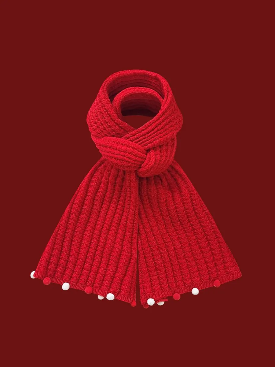 Christmas Ball Knitted Thick Warm Scarf