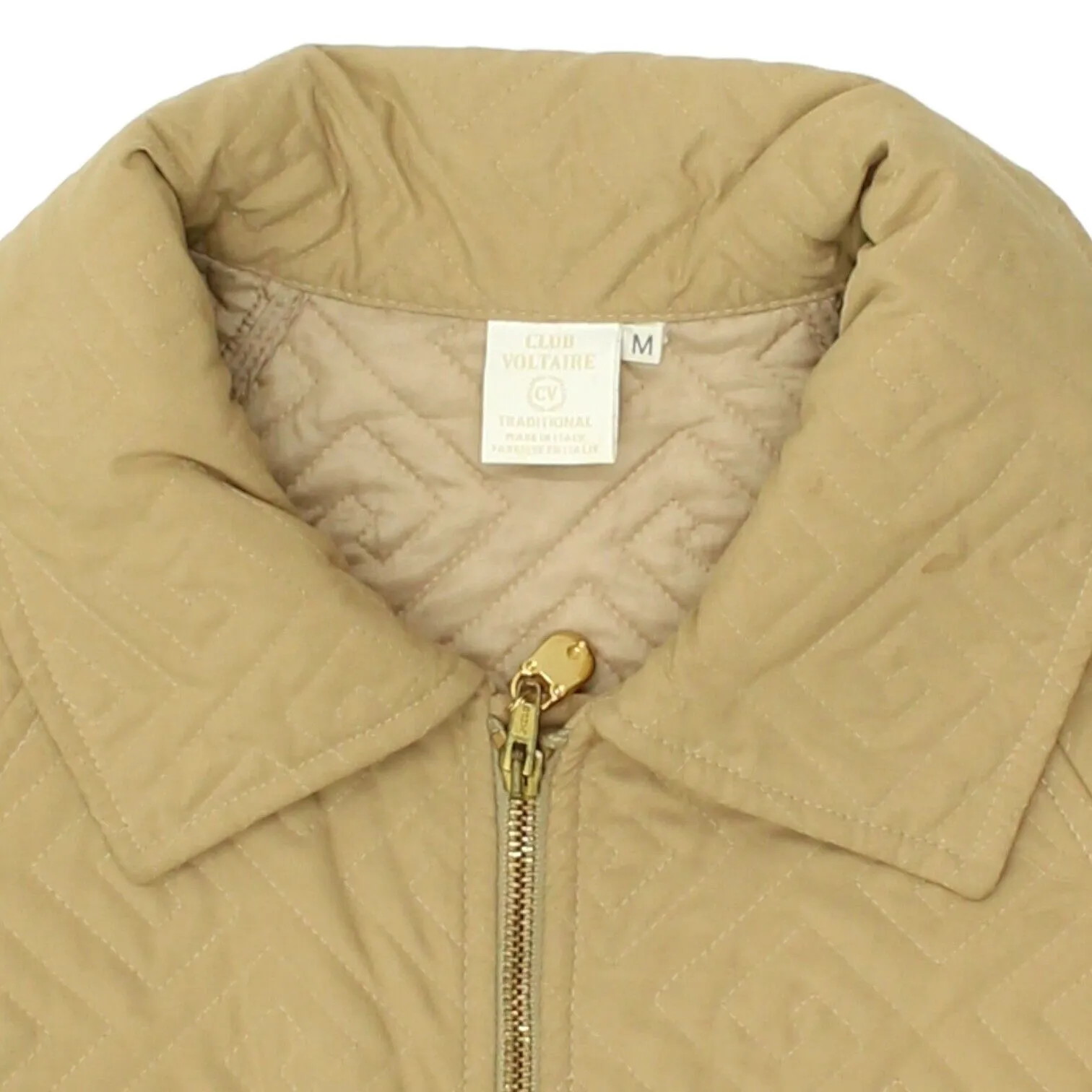 Club Voltaire Womens Long Beige Quilted Coat | Vintage High End Luxury VTG