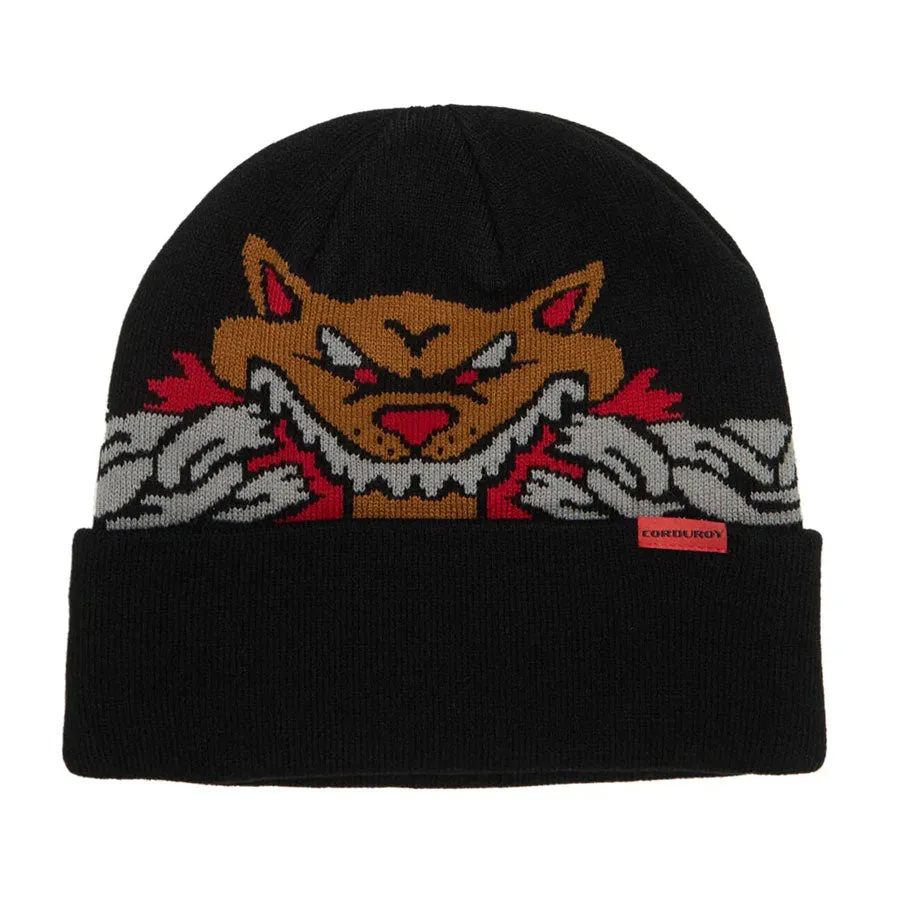 Corduroy Keep Out Beanie Black 2025