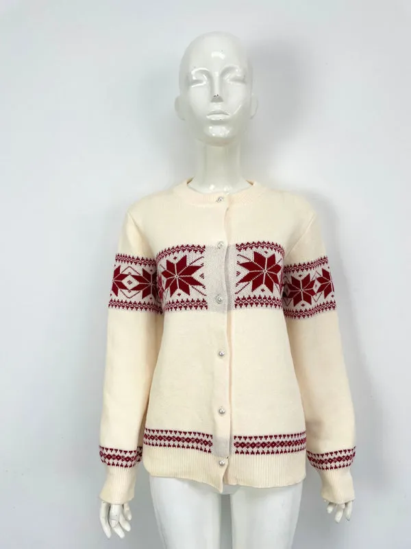 Cozy Knit Snowflake Cardigan for Stylish Winters