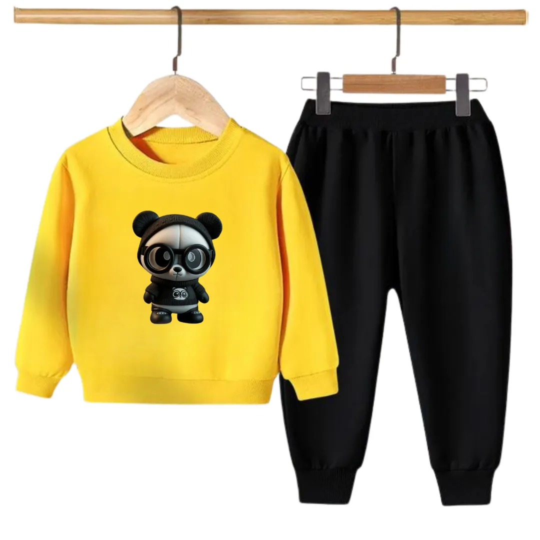 CUTE PANDA PRINTED SWEATSHIRT SET