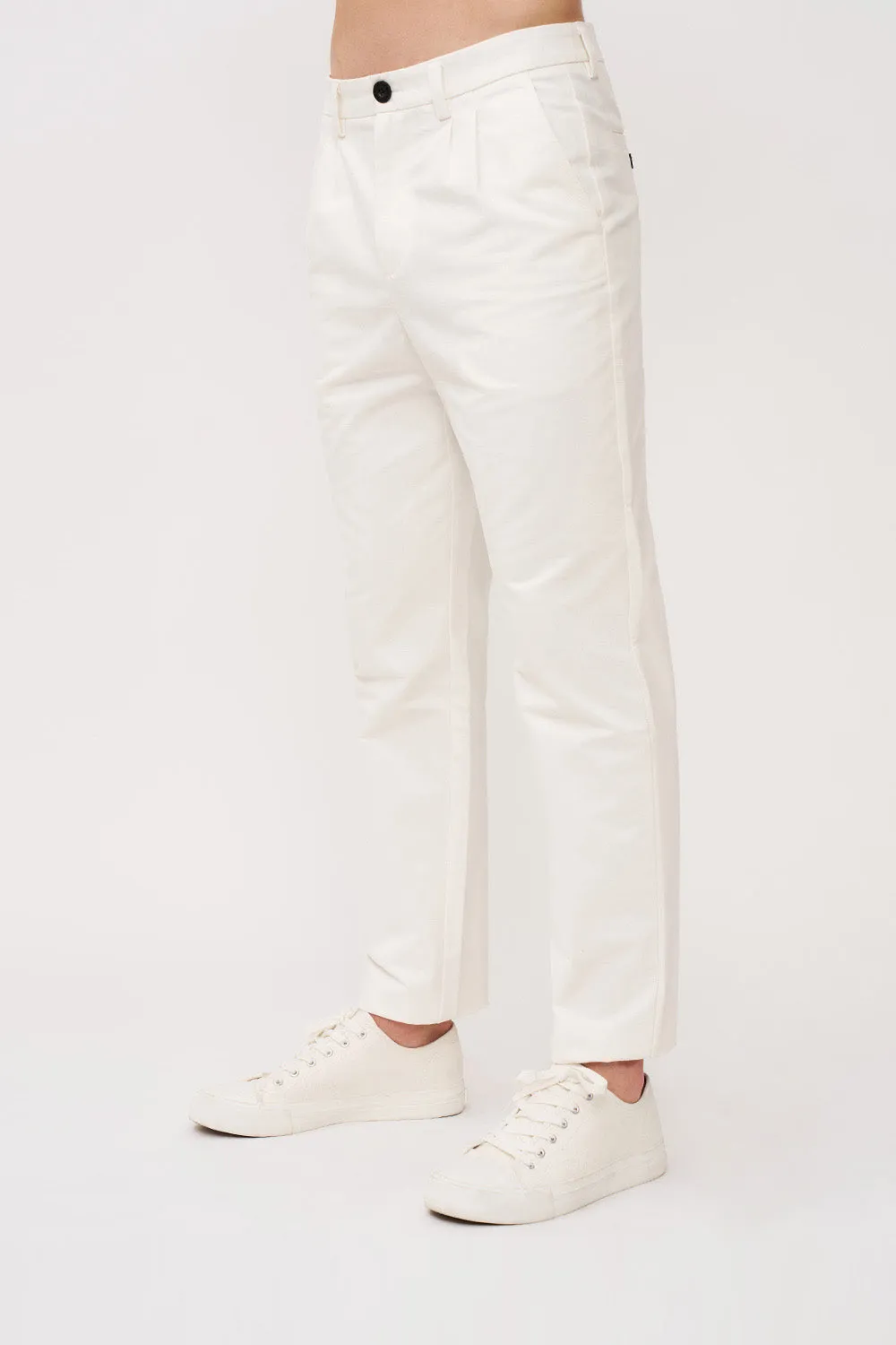 Dean Pleat Front Pant - Ivory