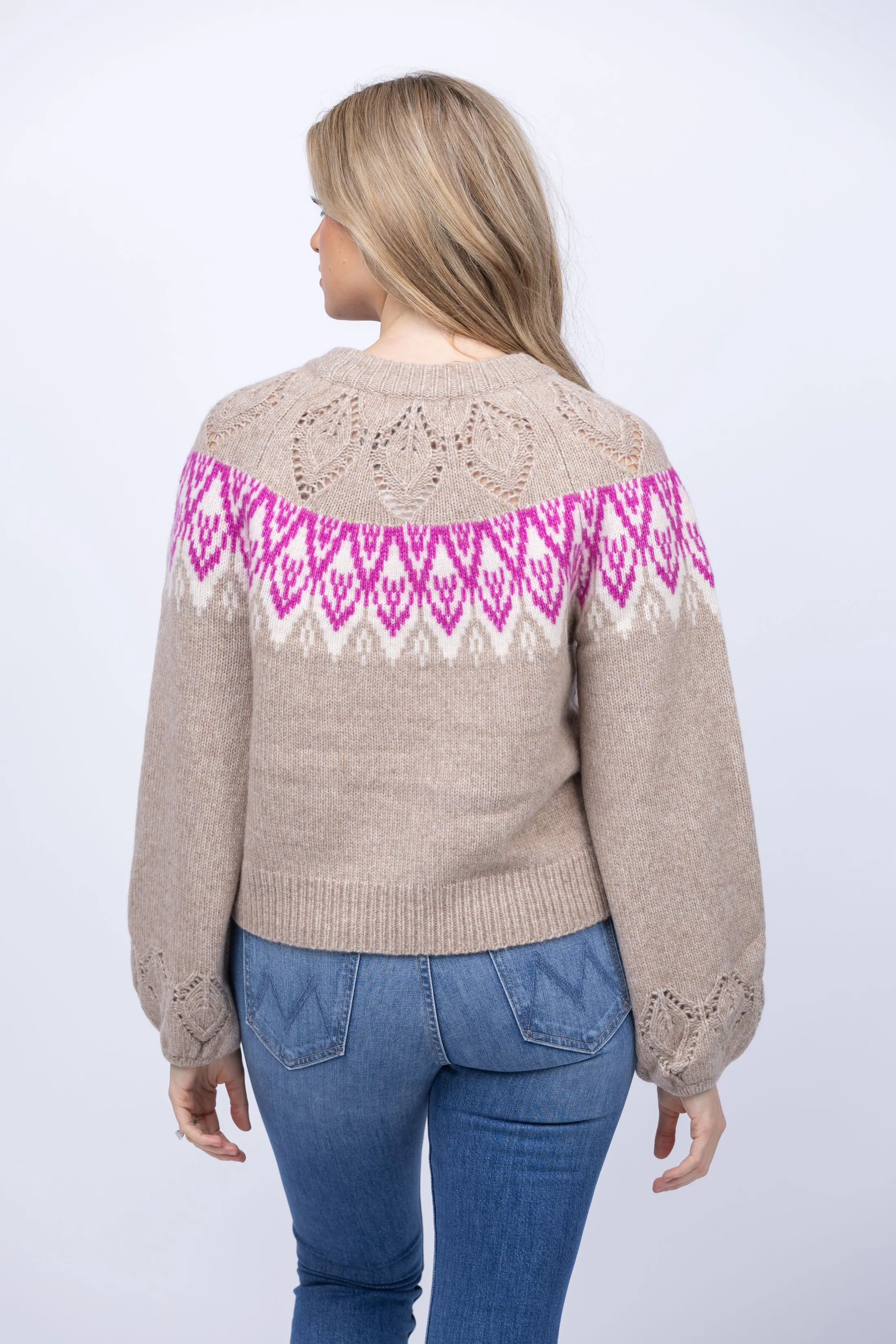 DH New York Hannah Sweater in Magenta Combo