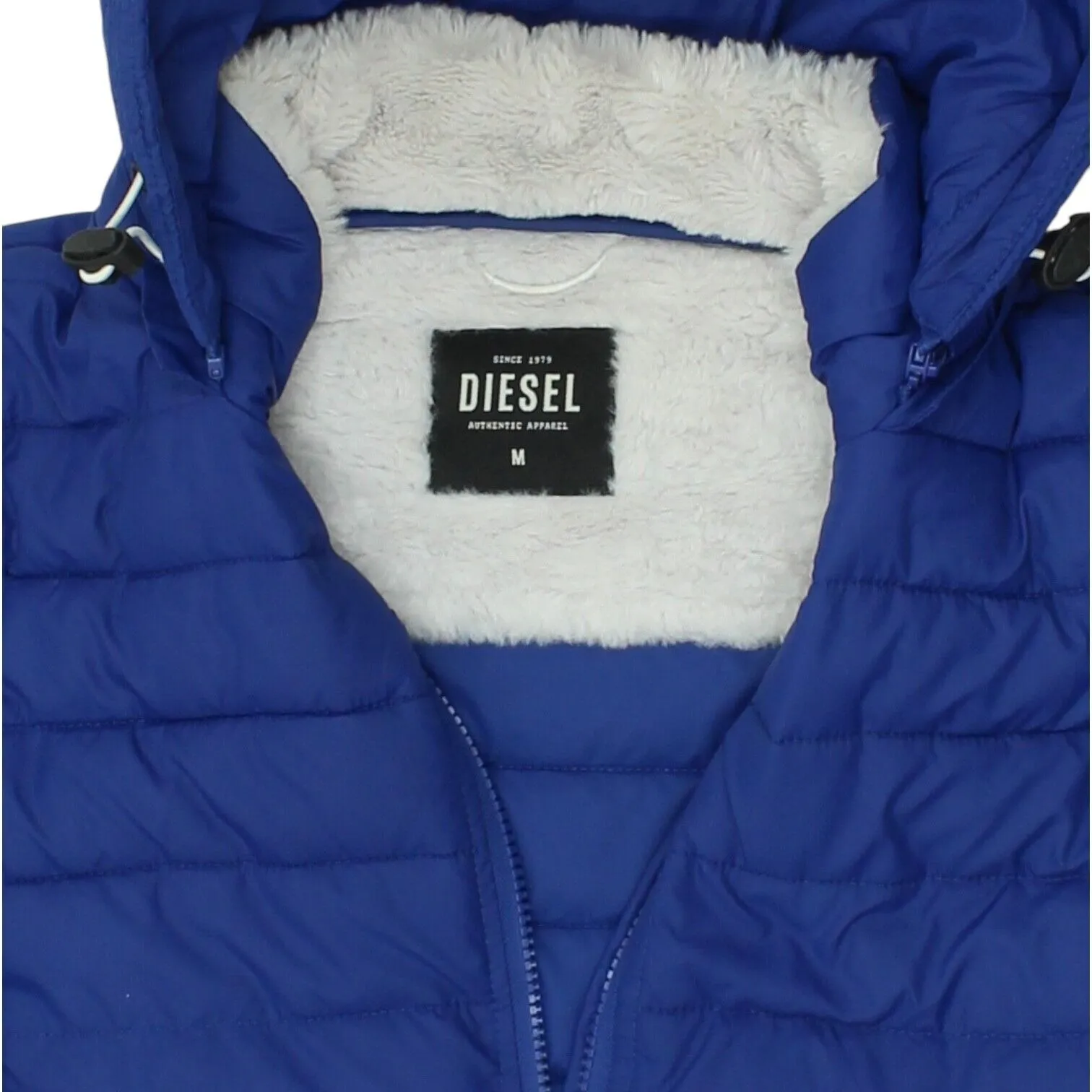 Diesel Womens Blue Quilted Hoodie Puffer Jacket | Casual Designer Outdoors Coat