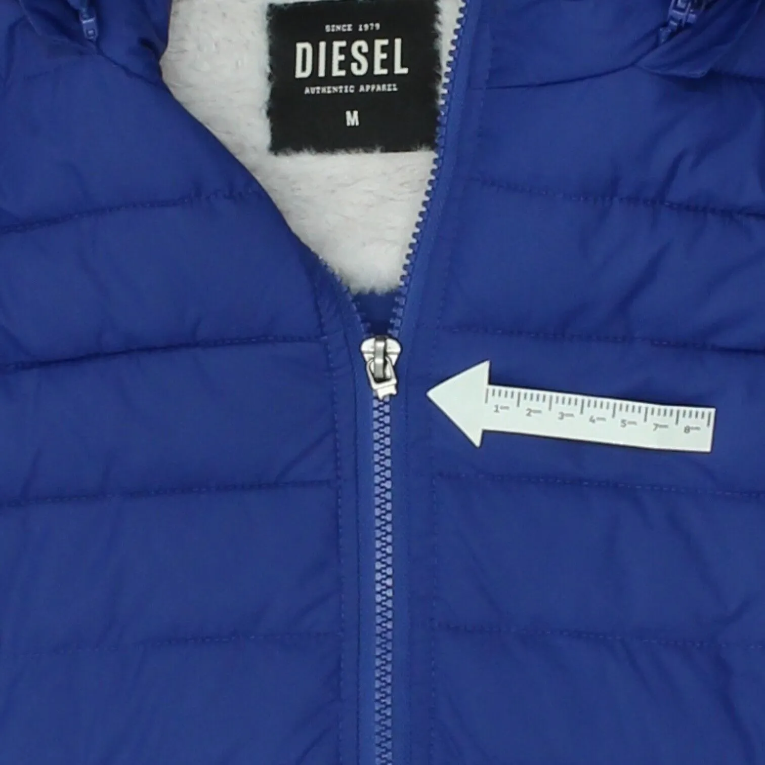 Diesel Womens Blue Quilted Hoodie Puffer Jacket | Casual Designer Outdoors Coat