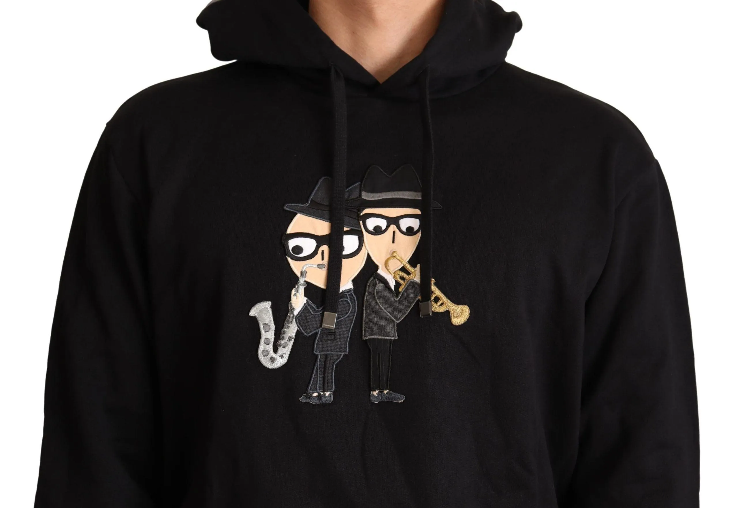 Dolce & Gabbana Black Cotton Hooded #dgfamily Sweater