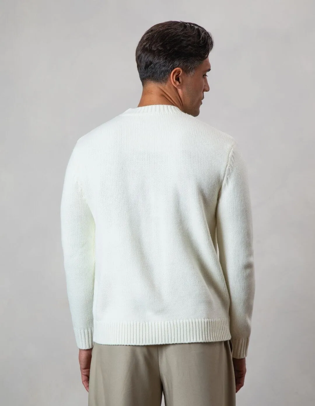 Ecru Knitted Crewneck